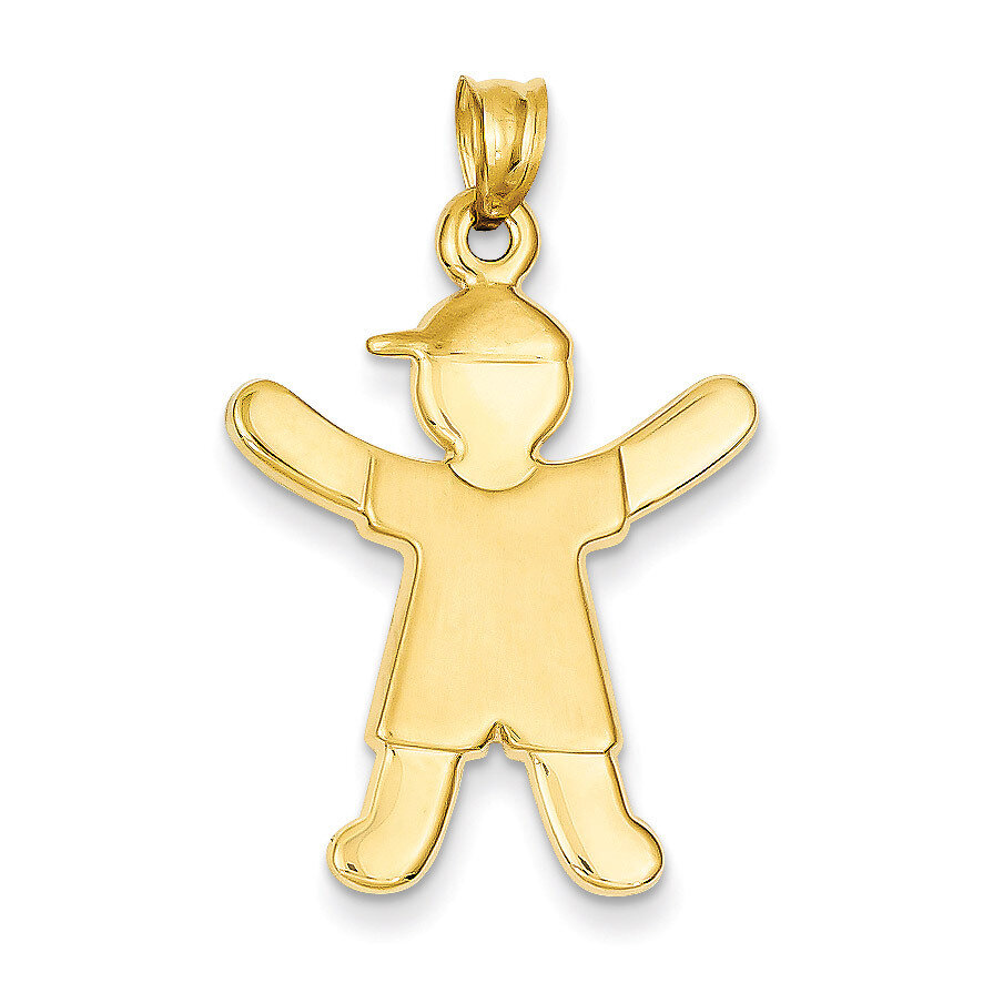 Boy with Hat Charm 14k Gold Polished A9264