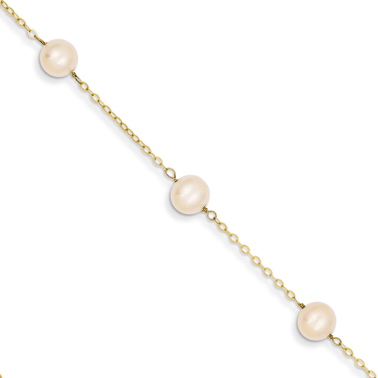 9 inch Cultured Pearl Anklet 9 Inch 14k Gold ANK144-9