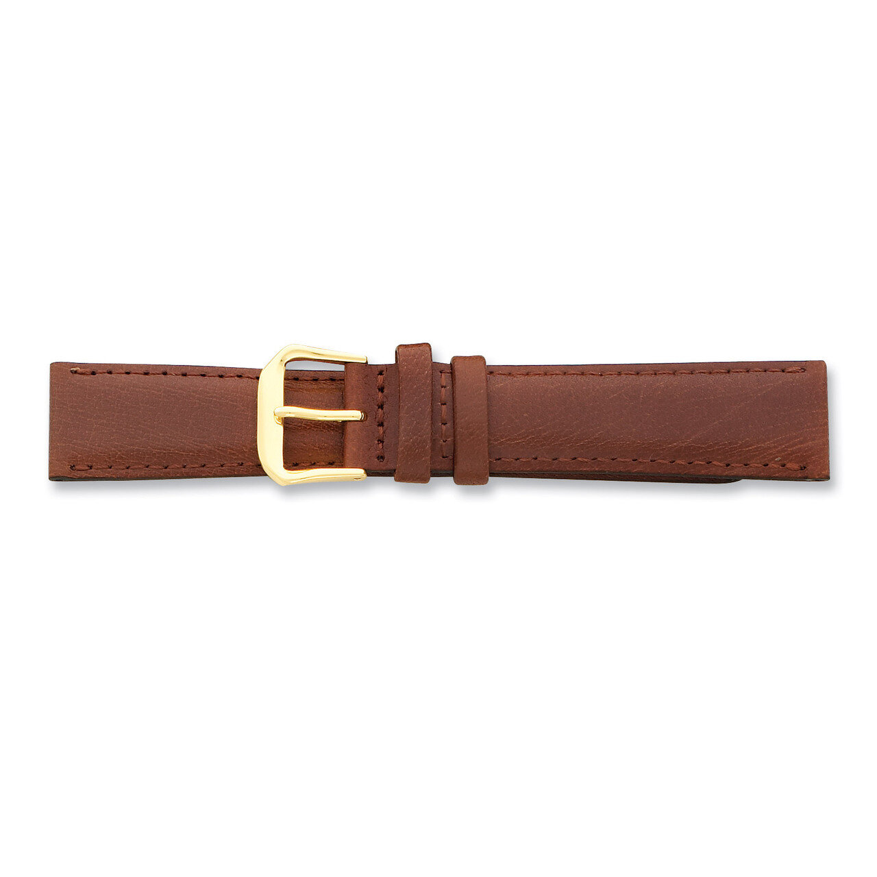 10mm Havana Smooth Leather Gold-tone Buckle Watch Band BA117-10