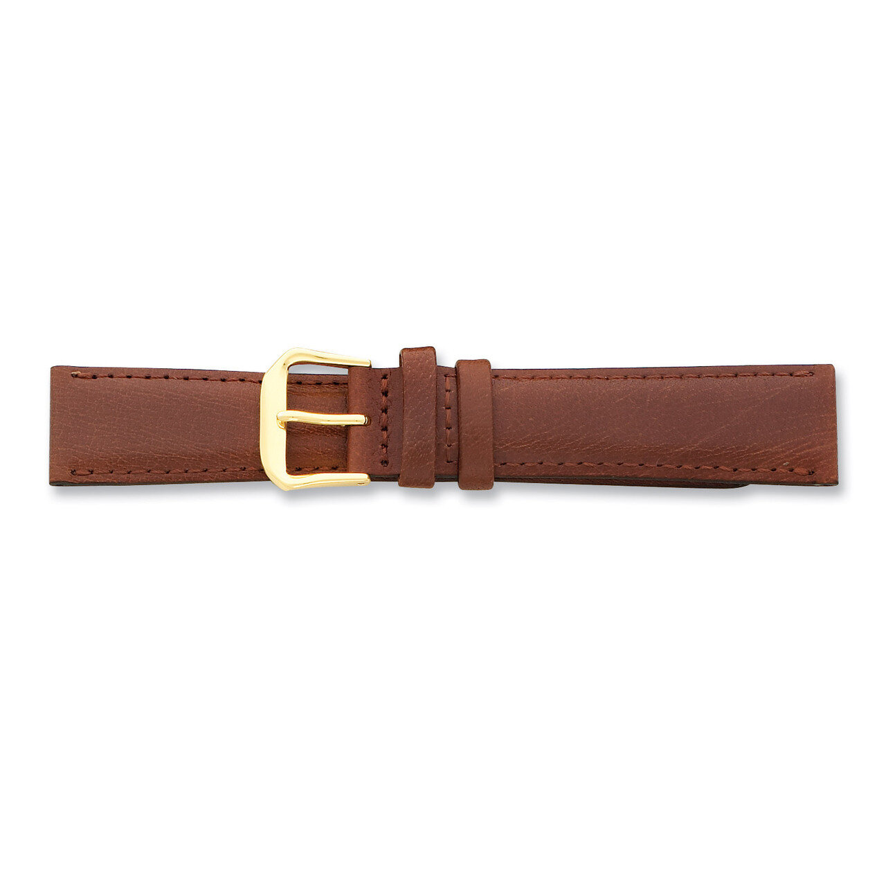 8mm Havana Smooth Leather Gold-tone Buckle Watch Band BA117-8, MPN: BA117-8, 886774141077