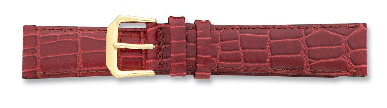 16mm Havana Wild Alligator Gold-tone Buckle Watch Band BA89-16, MPN: BA89-16, 886774147079