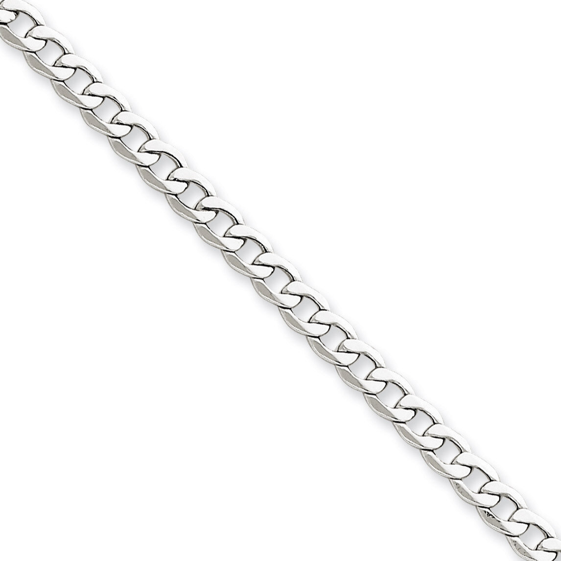 3.35mm Semi-Solid Curb Link Chain 7 Inch 14k White Gold BC103-7