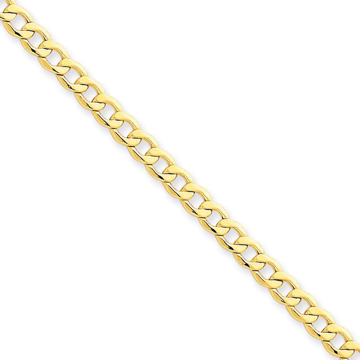 4.3mm Semi-Solid Curb Link Chain 16 Inch 14k Gold BC107-16