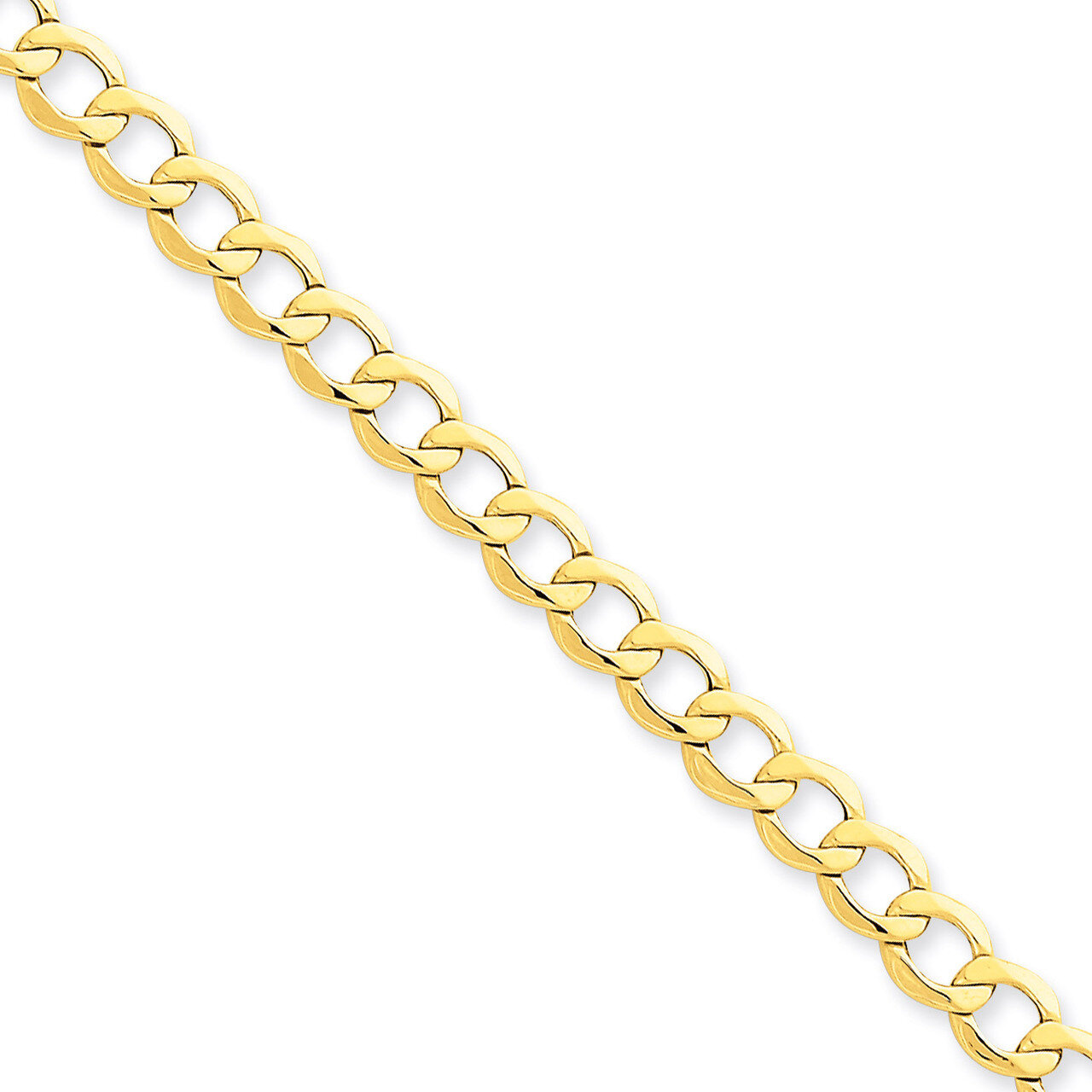 6.0mm Semi-Solid Curb Link Chain 7 Inch 14k Gold BC109-7