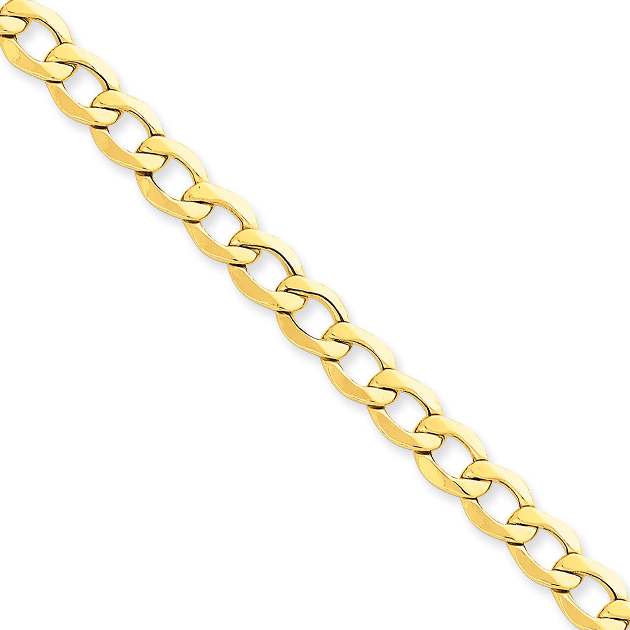 7.0mm Semi-Solid Curb Link Chain 18 Inch 14k Gold BC110-18, MPN: BC110-18, 886774151168