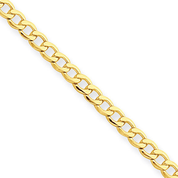 2.5mm Semi-Solid Curb Link Chain 10 Inch 14k Gold BC124-10