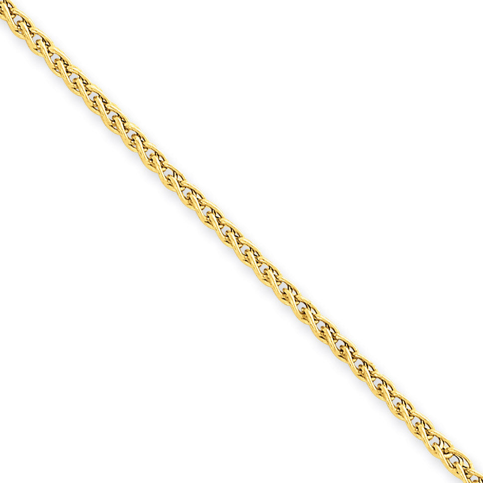 2.00mm Light Wheat Anklet 10 Inch 14k Gold BC76-10
