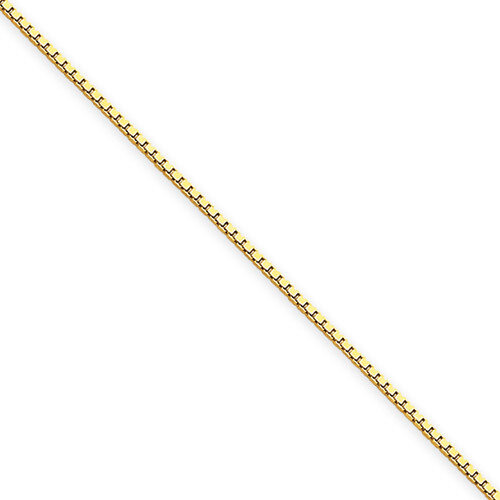 0.9mm Box Chain with Spring Ring 24 Inch 14k Gold BOX087S-24