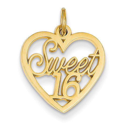 Sweet 16 Charm 14k Gold C1001
