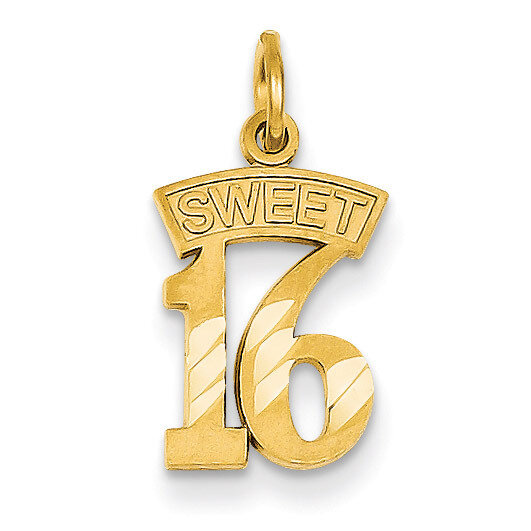 Sweet 16 Charm 14k Gold C1004