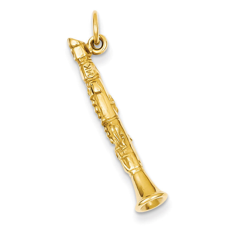 3-D Clarinet Charm 14k Gold C1095