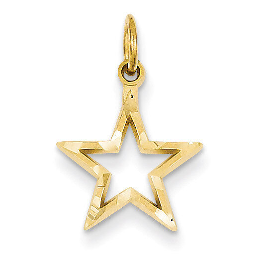 Star Charm 14k Gold Diamond-cut C1114