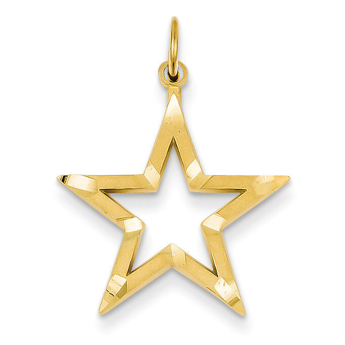 Star Charm 14k Gold Diamond-cut C1115