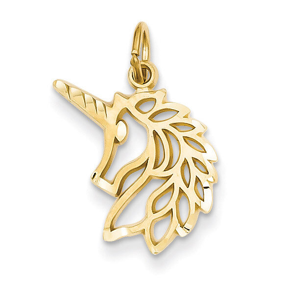 Unicorns Head Pendant 14k Gold C1144
