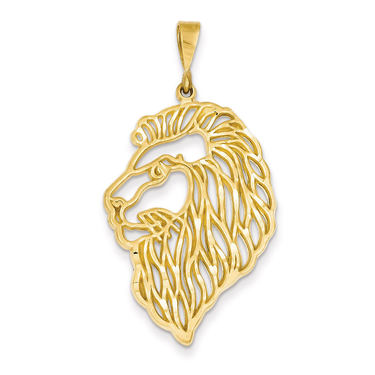 Filigree Lions Head Pendant 14k Gold C1157