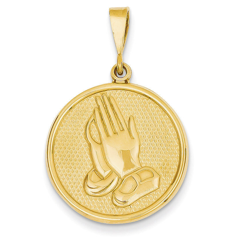 Praying Hands & Serenity Prayer Pendant 14k Gold C1308