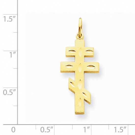 Eastern Orthodox Cross Pendant 14k Gold C1321