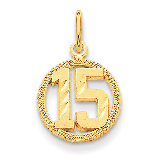 #15 Circle Pendant 14k Gold C1651, MPN: C1651, 886774960180