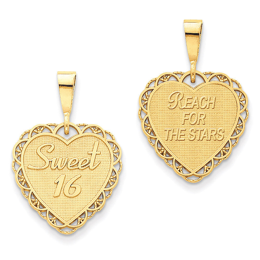 Sweet 16 Charm 14k Gold C1669