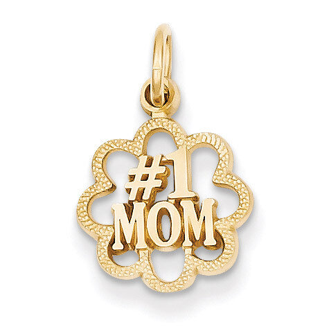 #1 Mom Charm 14k Gold C1683