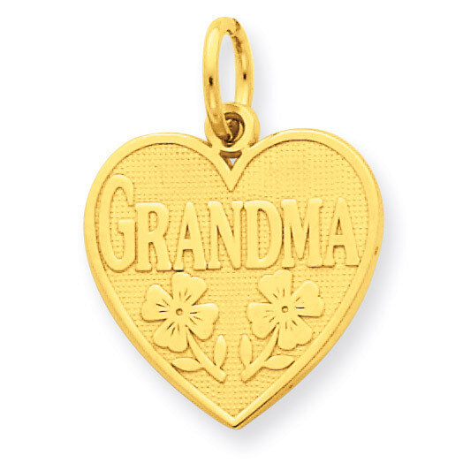 Grandma Heart Charm 14k Gold C1709