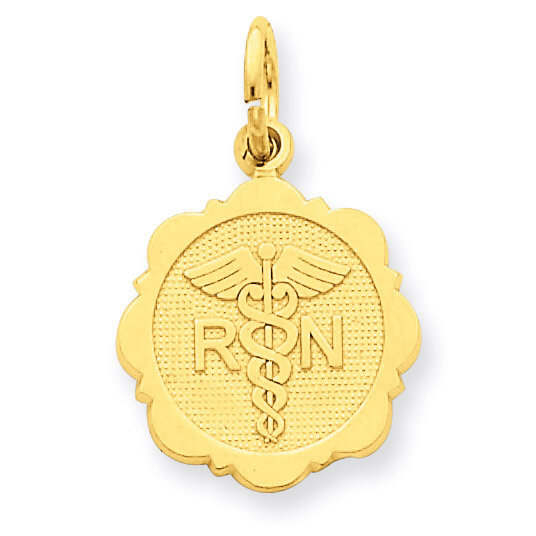Registered Nurse Disc Charm 14k Gold C1784