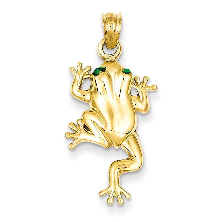 Frog with Enameled Eyes Charm 14k Gold C1873