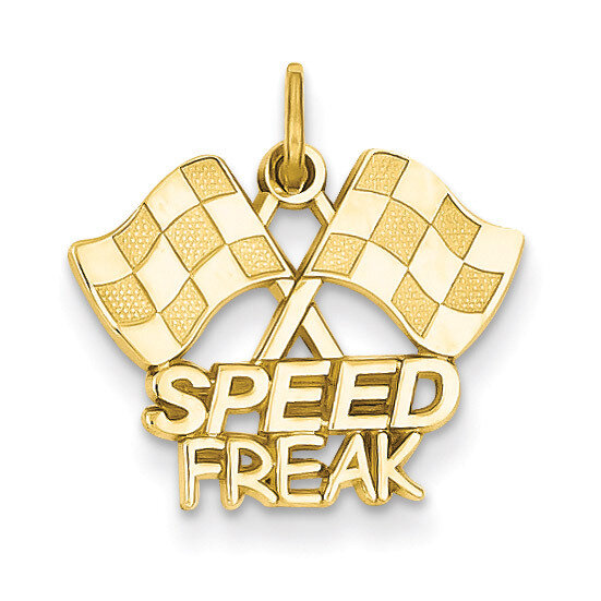 Racing Flags with Speed Freak Charm 14k Gold C1879