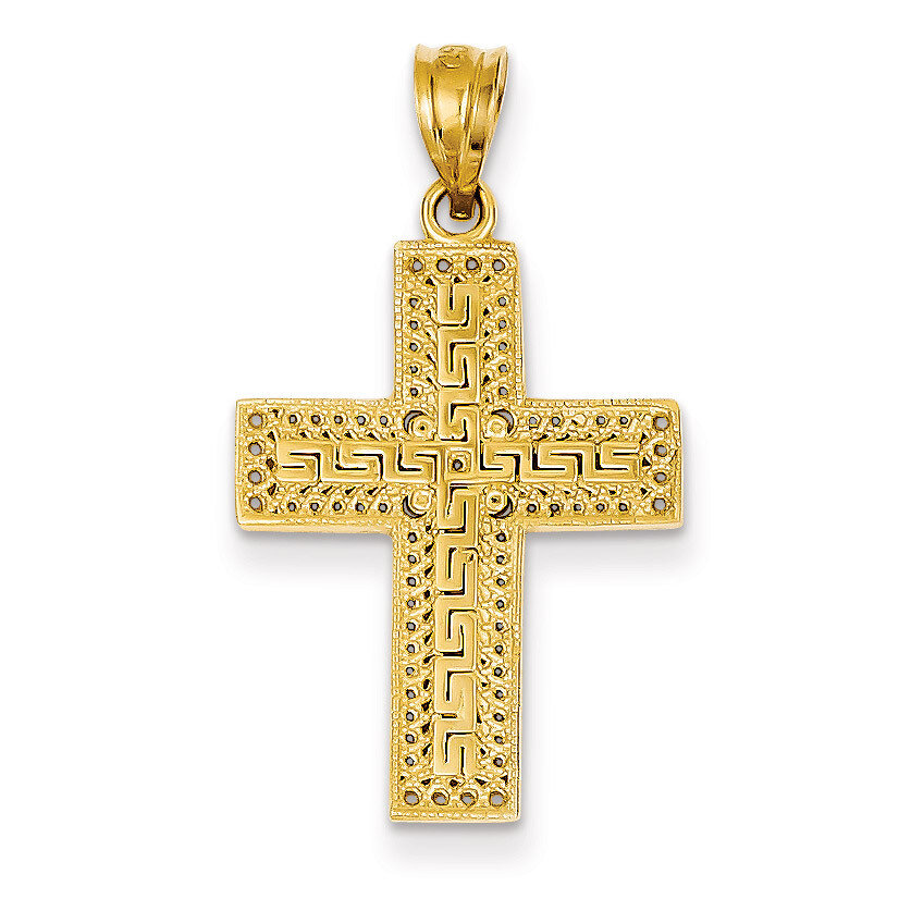 Greek Filigree Cross Pendant 14k Gold C1962