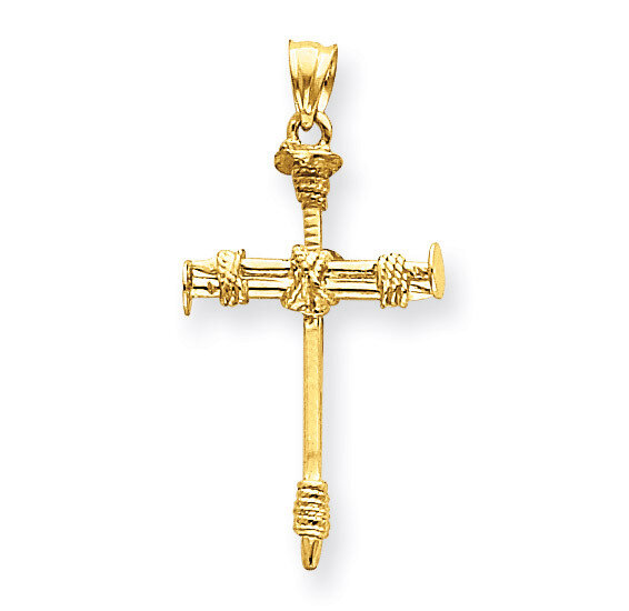 Nail Cross Pendant 14k Gold Polished C1964