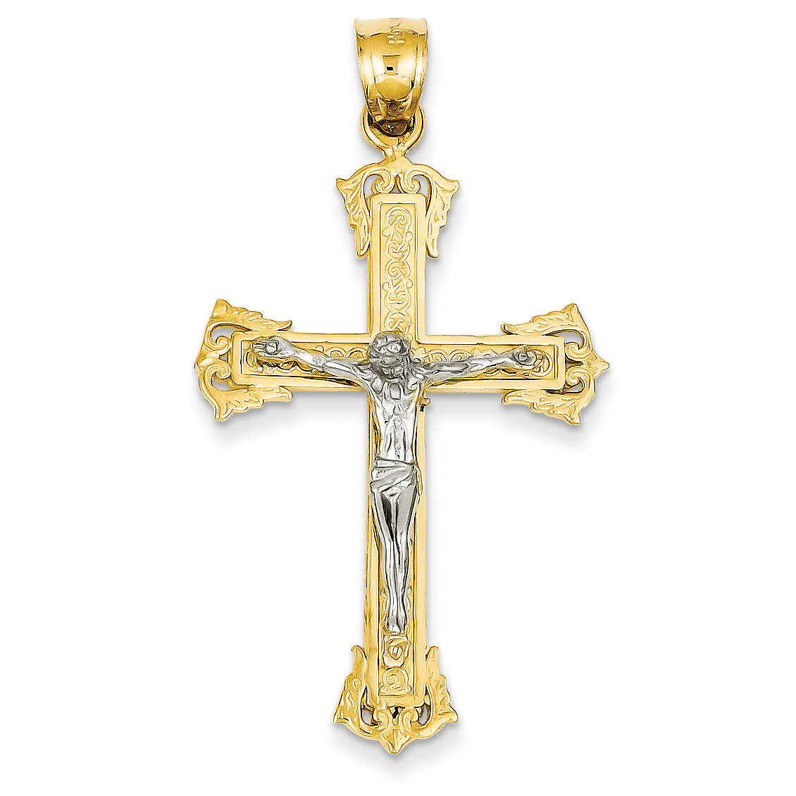 Diamond-cut Crucifix Pendant 14k Two-Tone Gold C2000, MPN: C2000, 883957430447