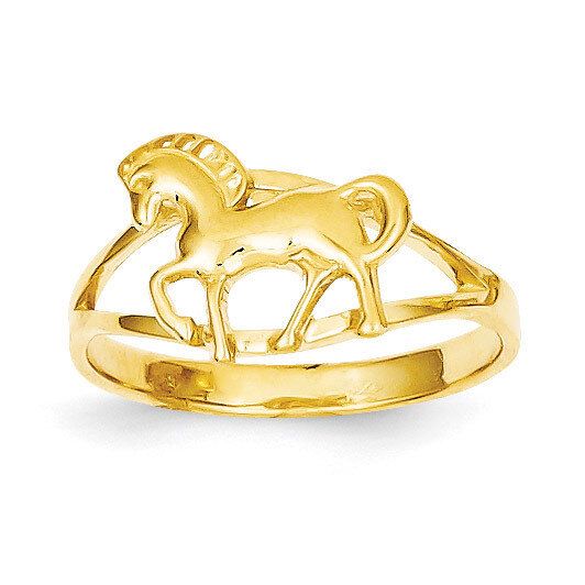 Horse Ring 14k Gold Polished C2061