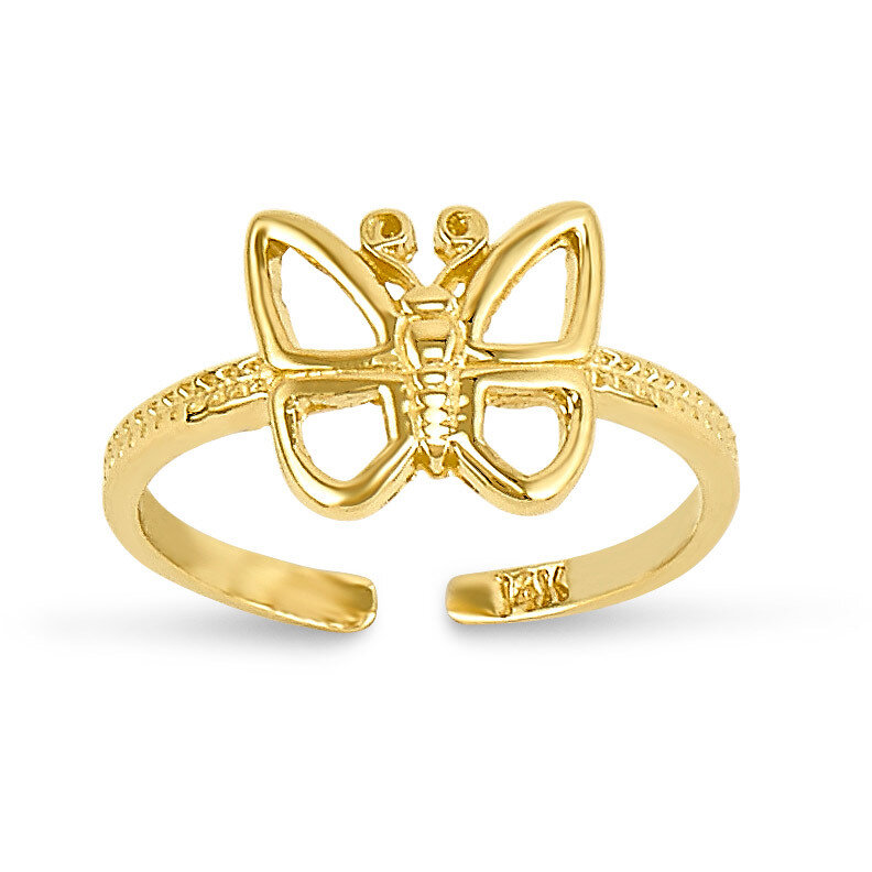 Butterfly Toe Ring 14k Gold C2067