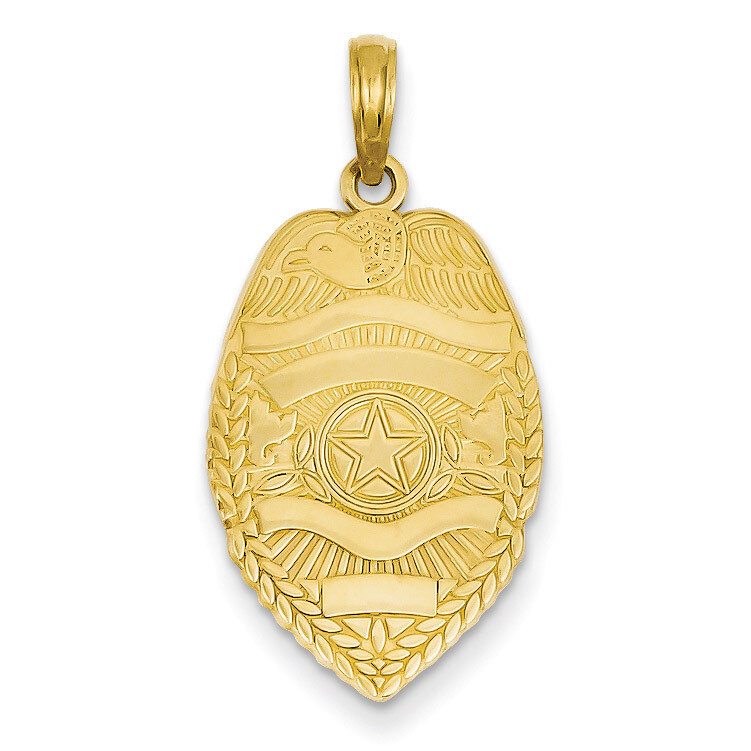 Police Badge Pendant 14k Gold Polished C2252