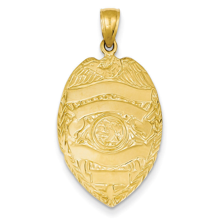 Large Badge Pendant 14k Gold C2254