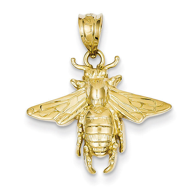 Open-Backed Bee Pendant 14k Gold Solid C2445