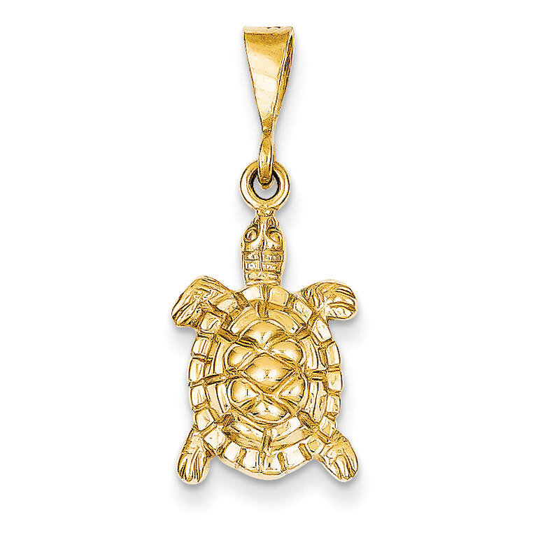 Open-Backed Sea Turtle Charm 14k Gold Solid Polished C2543