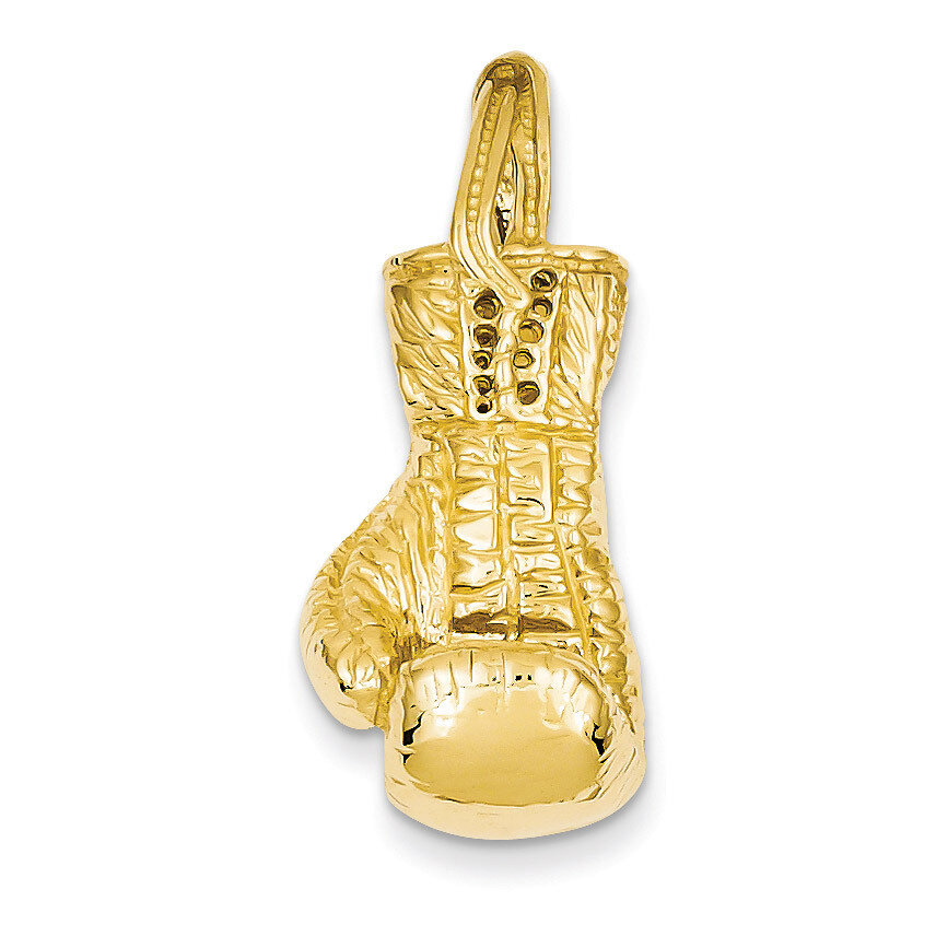Hollow Polished 3-Dimensional Boxing Glove Pendant 14k Gold C2645