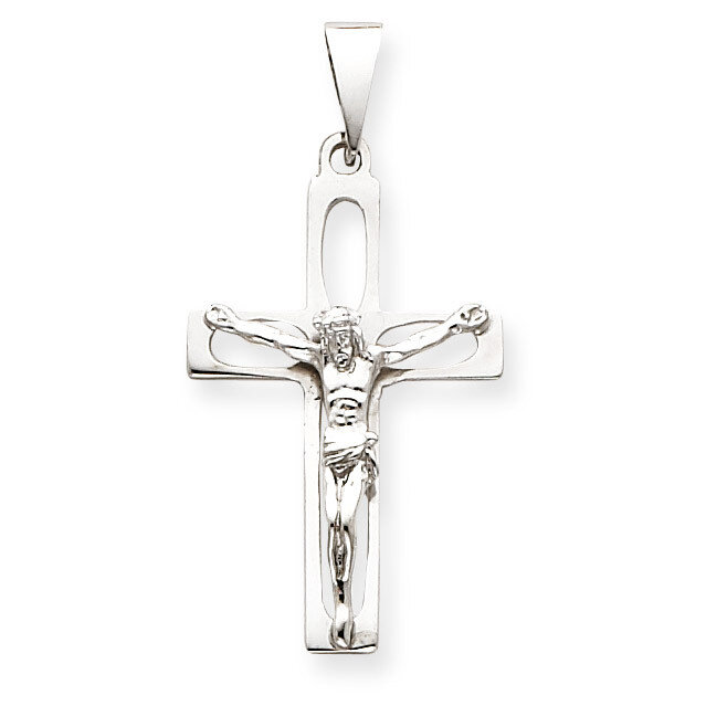 Crucifix Pendant 14k White Gold C2769
