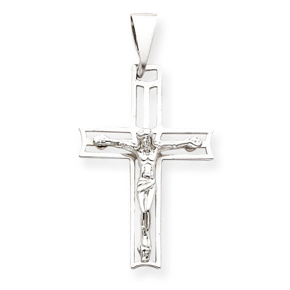 Crucifix Pendant 14k White Gold C2773