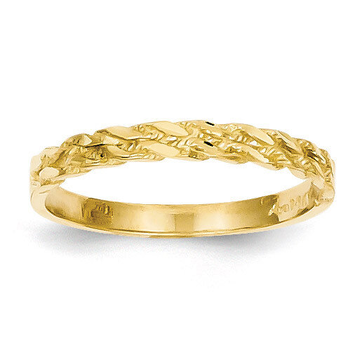 Rope Ring 14k Gold Diamond-cut C2860
