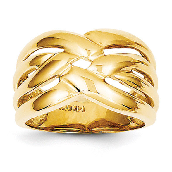High Polished Woven Dome Ring 14k Gold C2863