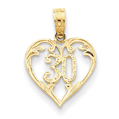 30 in Heart Cut-out Pendant 14k Gold C2958