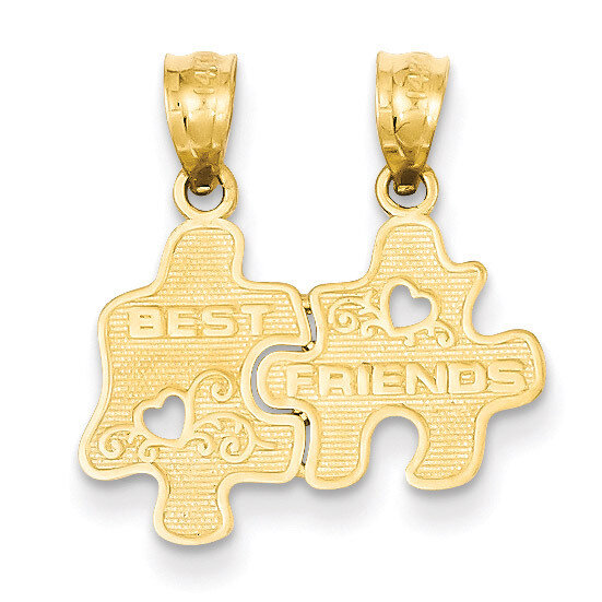 Best Friends Puzzle Pieces Break-apart Pendant 14k Gold C3026