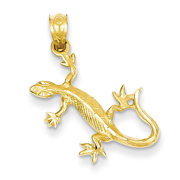 Lizard Pendant 14k Gold Diamond-cut C3048