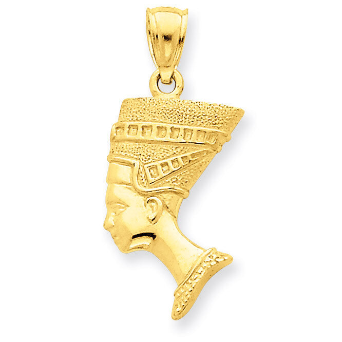 3-D Nefertiti Pendant 14k Gold C3069