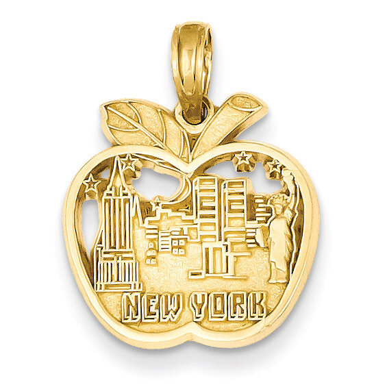 New York City Skyline in Apple Pendant 14k Gold C3076