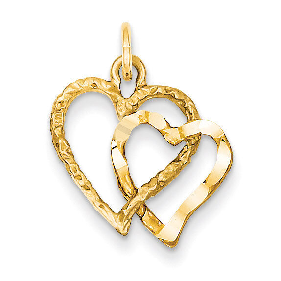 Double Heart Charm 14k Gold C308, MPN: C308, 886774089188