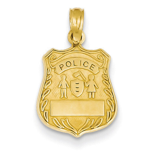 Police Badge Pendant 14k Gold C3099