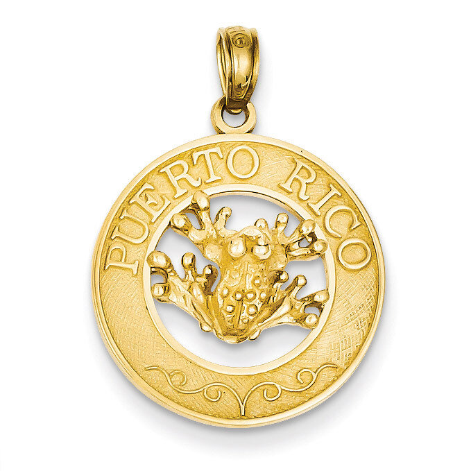 Puerto Rico with Frog Pendant 14k Gold C3285
